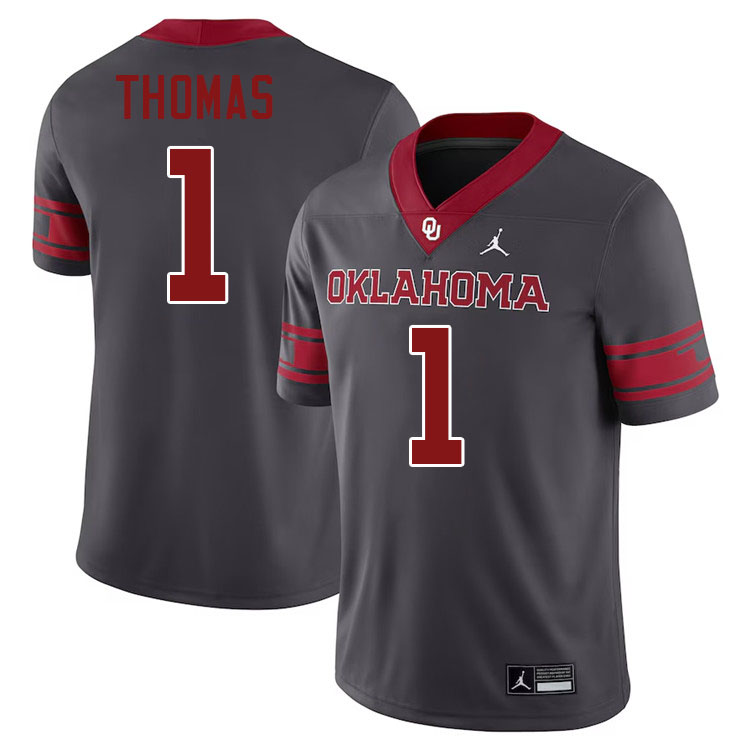 Elijah Thomas Oklahoma Sooners Jersey,Oklahoma Sooners Football Uniforms,Jersey-Anthracite